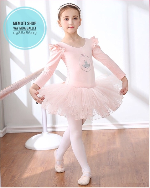 Váy múa đính đá dress dài tay