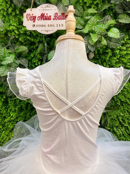 Váy múa tay tiên bướm trắng