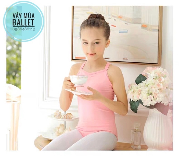 Áo tập múa dây kép đan lưng (tím, xanh, hồng, đen)