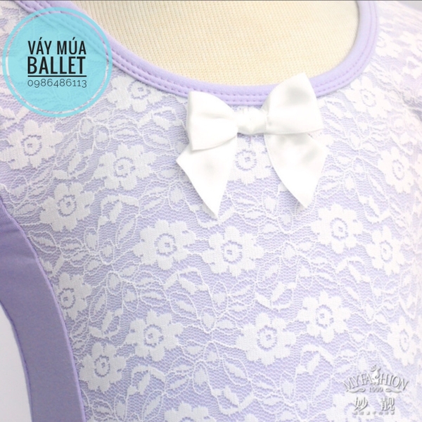 Váy múa ren ngực nơ dài tay