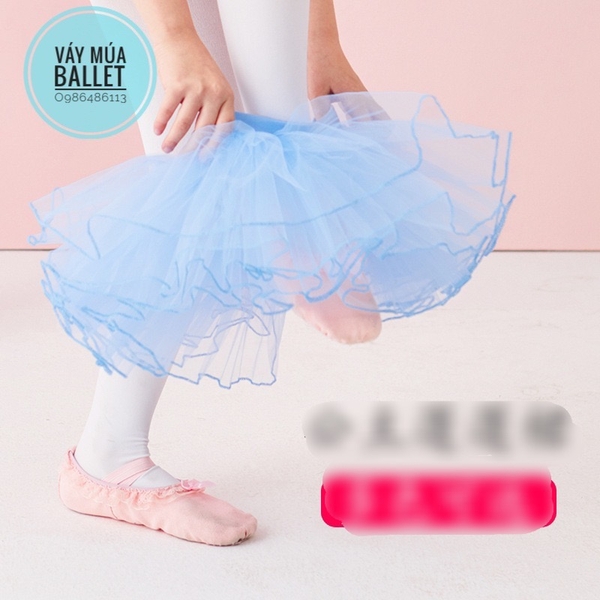 Chân váy múa xòe bồng 4 tầng (tím, xanh, hồng, đen, trắng)