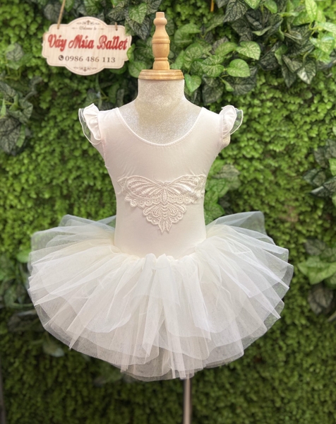 Váy múa tay tiên bướm trắng