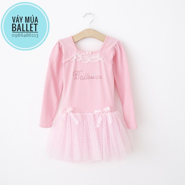 Váy ren balleria dài tay (màu hồng, xanh)