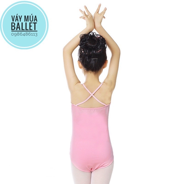Áo tập múa 2 dây chéo (tím, xanh, hồng, đen)