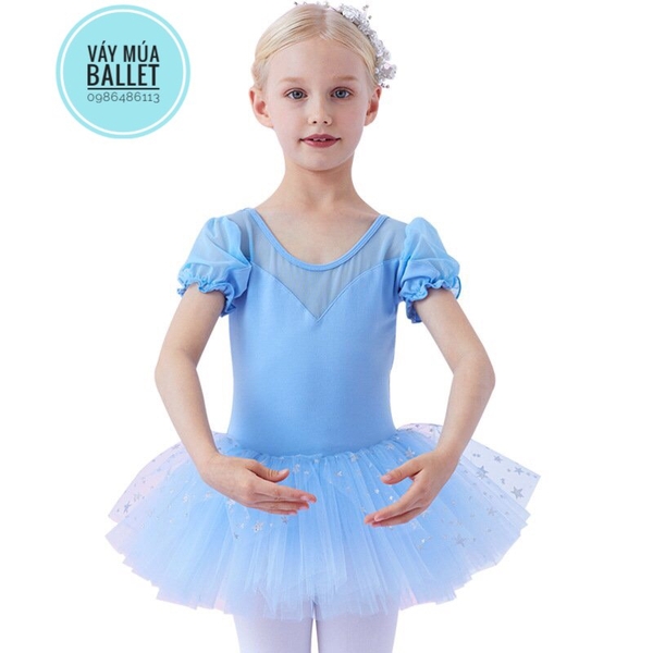 Váy múa phối ren sao tay bồng