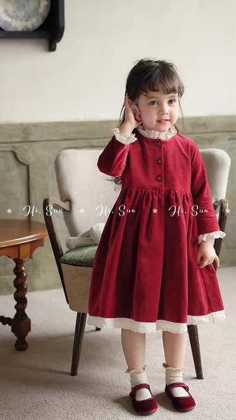 Váy nhung tiểu thư xinh nhẹ nhàng