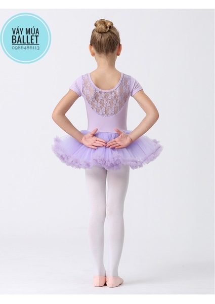 Váy múa ren tutu ngắn tay (hồng, xanh, đen)