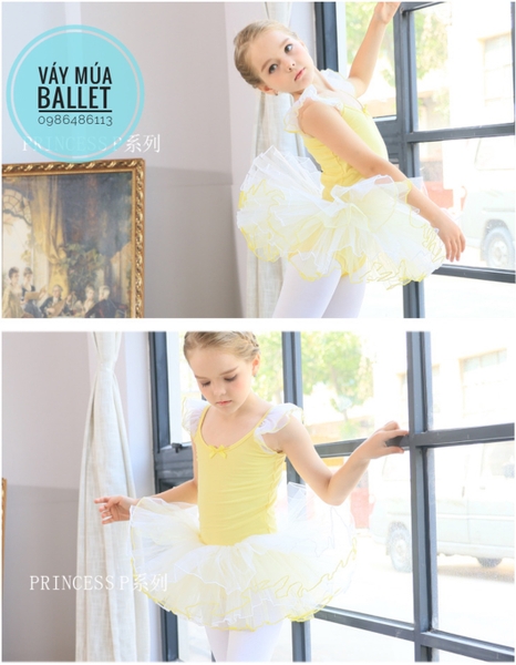 Váy múa tay tiên phối màu (trắng, đỏ, vàng, hồng)