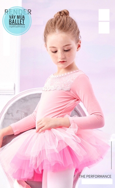 Set áo váy múa ren lệ dài