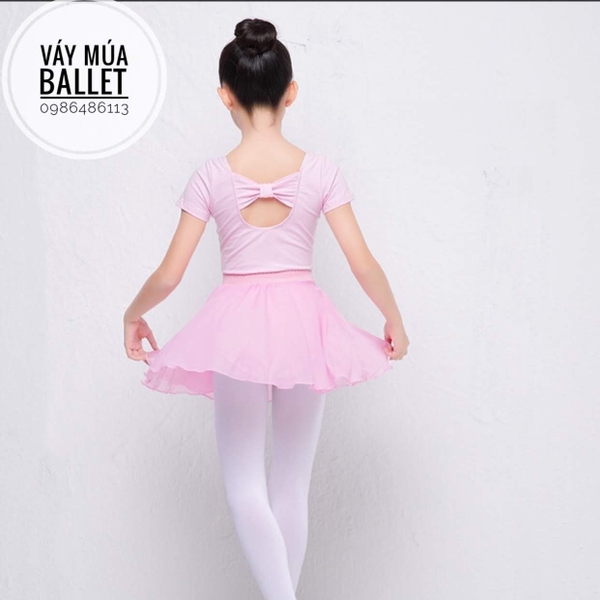 Set áo váy tập múa tay ngắn (tím, hồng, đen, đậm)