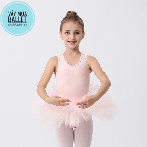 Váy múa ba lỗ sao lấp lánh (tím, đen, hồng)