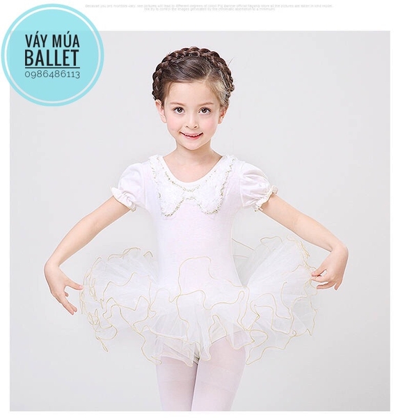 Váy múa ren cổ sen