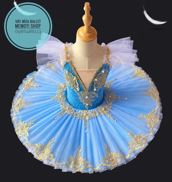 Set váy múa biểu diễn kèm quần tất, vương miện, hoa tay