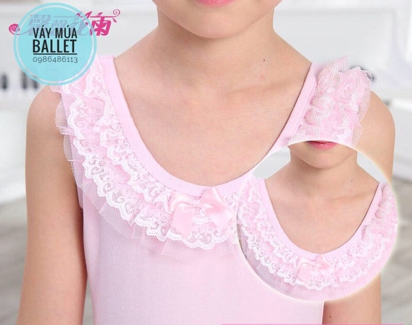 Váy múa ren cổ màu hồng, trắng, xanh, vàng, kem