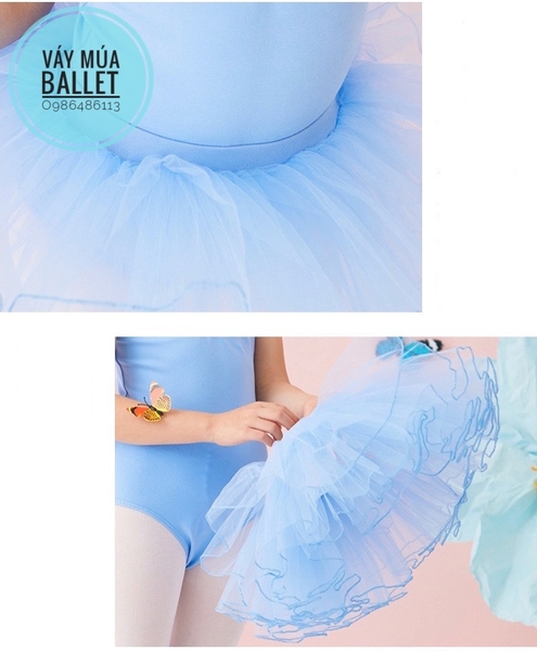 Chân váy múa xòe bồng 4 tầng (tím, xanh, hồng, đen, trắng)