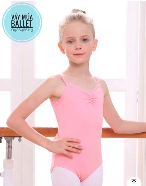 Áo tập múa 2 dây khoét lưng (đen, hồng, xanh)