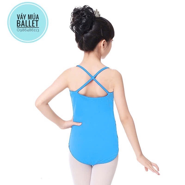 Áo tập múa 2 dây chéo (tím, xanh, hồng, đen)