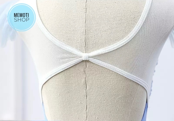 Set áo váy múa tiên nơ ngực (hồng, xanh, vàng)