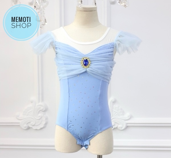 Set áo váy múa tiên nơ ngực (hồng, xanh, vàng)