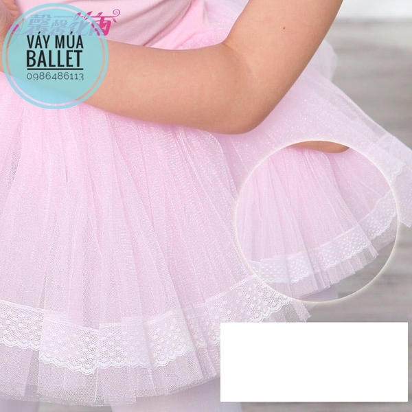 Váy múa ren cổ màu hồng, trắng, xanh, vàng, kem