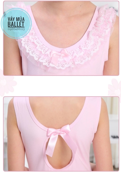 Váy múa ren cổ màu hồng, trắng, xanh, vàng, kem