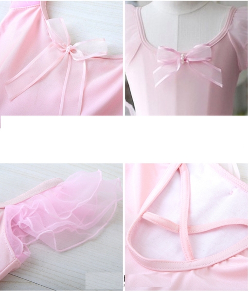 Váy múa tay tiên đan lưng viền Barbie (hồng, trắng, xanh, vàng)