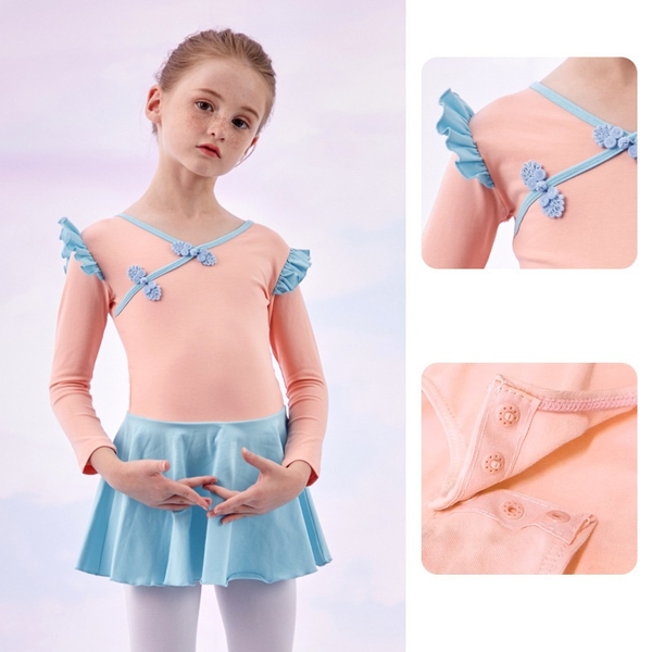 Váy tập múa cổ tàu cài chéo dài