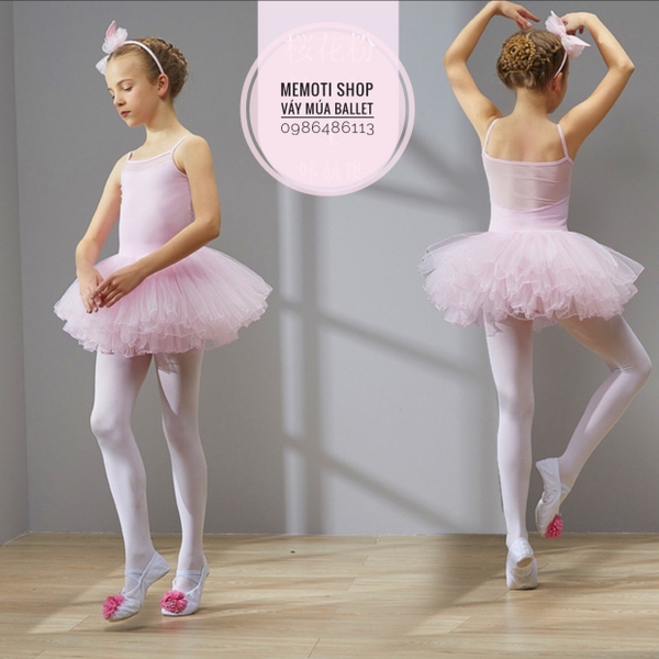 Váy múa 2 dây phối voan (nhiều màu)