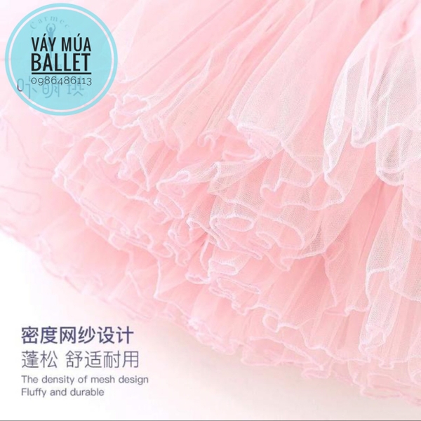 Váy múa 2 dây phối voan (nhiều màu)