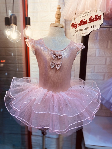 Váy múa tiên 2 nơ nhũ sao