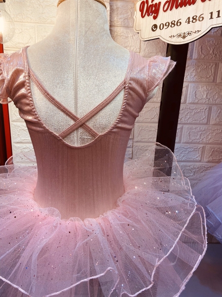 Váy múa tiên 2 nơ nhũ sao