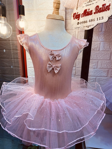 Váy múa tiên 2 nơ nhũ sao