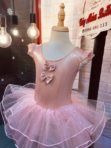 Váy múa tiên 2 nơ nhũ sao