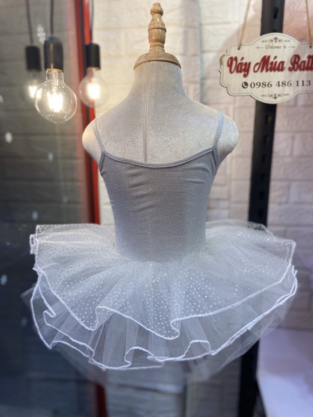 Váy múa 2 dây ren nhũ sao