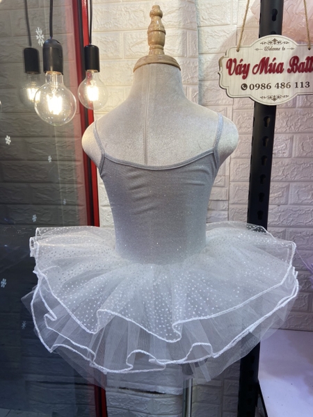 Váy múa 2 dây ren nhũ sao