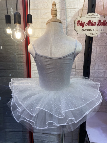 Váy múa 2 dây ren nhũ sao