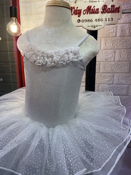 Váy múa 2 dây ren nhũ sao