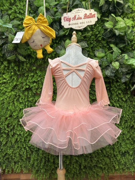 Váy múa tiên đan lưng tay lỡ kem