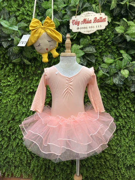 Váy múa tiên đan lưng tay lỡ kem