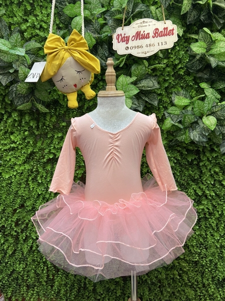 Váy múa tiên đan lưng tay lỡ kem