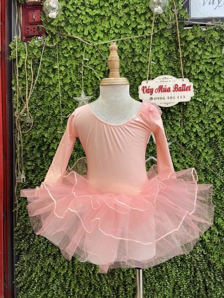 Váy múa cổ tròn hoa tay lỡ
