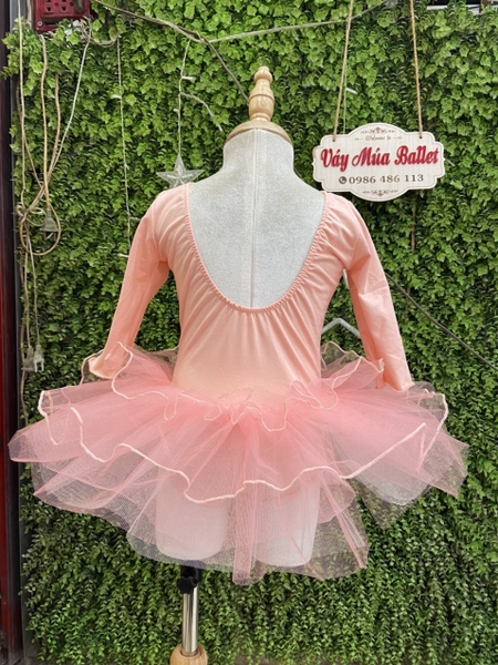 Váy múa cổ tròn hoa tay lỡ