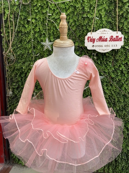 Váy múa cổ tròn hoa tay lỡ