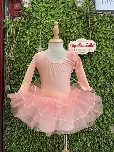 Váy múa cổ tròn hoa tay lỡ