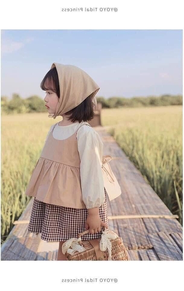 Set áo váy vintage bé gái