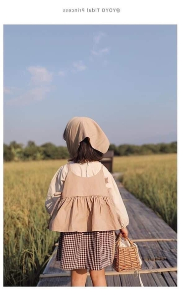 Set áo váy vintage bé gái