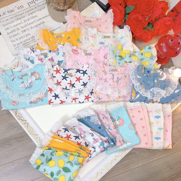 Bộ pizama thô cotton đại nhiều mẫu