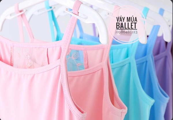 Váy múa 2 dây phối ren lưng (nhiều màu)