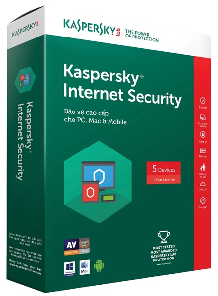 Phần mềm diệt Virus Kaspersky Internet Security 5 máy tính