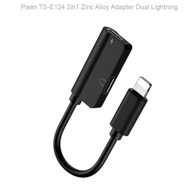 Hub chuyển 2 trong 1 Lightning ZINC Alloy PISEN TS-E124. Chuyển cổng Lightning ra Dual Lightning (Sạc, nghe, Gọi )